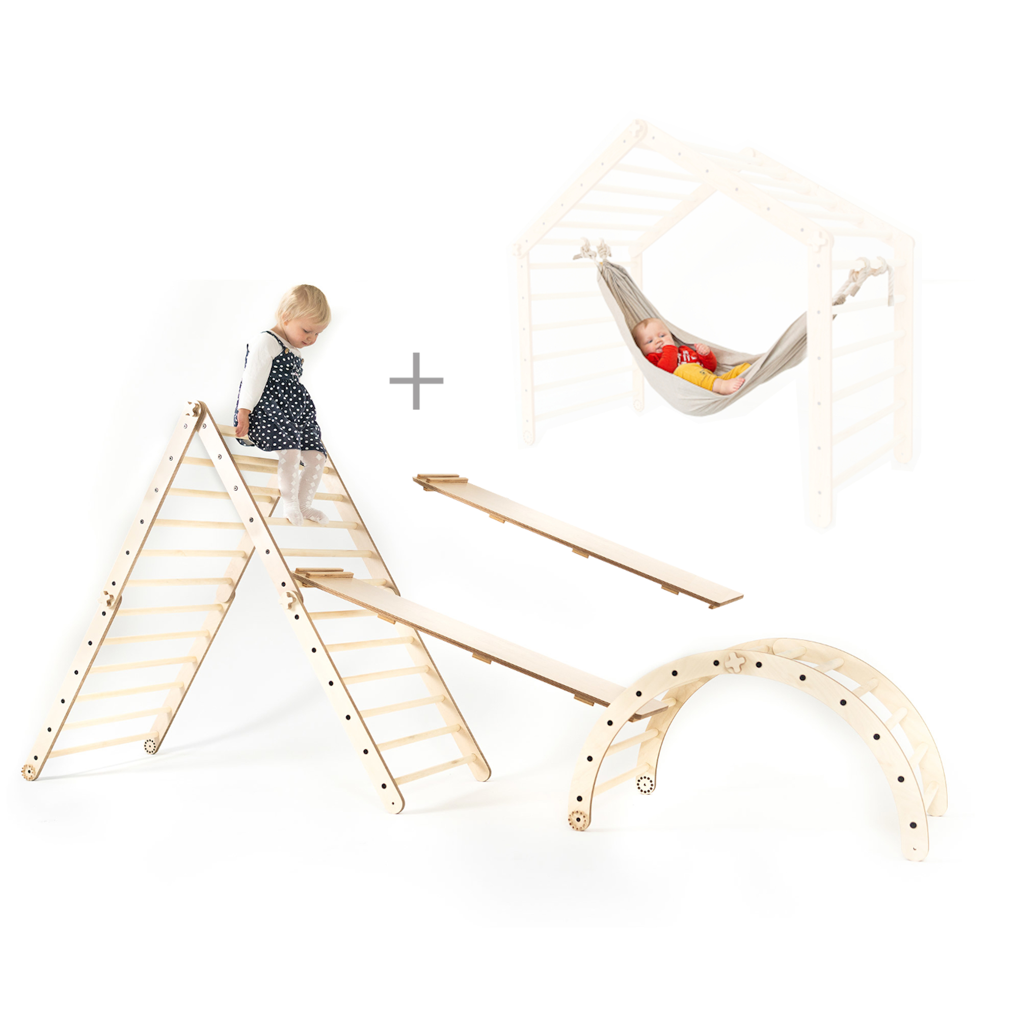 HARPPA Foldable Pikler Triangle 2-in-1 Climbing Triangle Arch with
